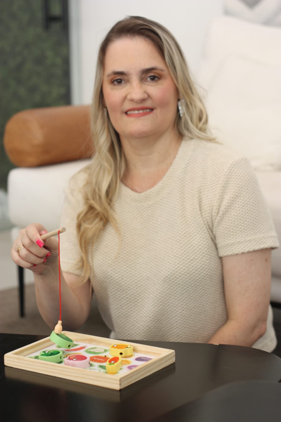 Fabíola Leite em ambiente terapêutico